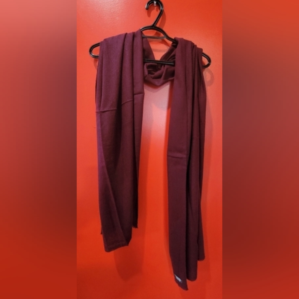 Exclusive Cashmere Unisex Long Knit Scarf, 80 IN X 27 IN, Maroon